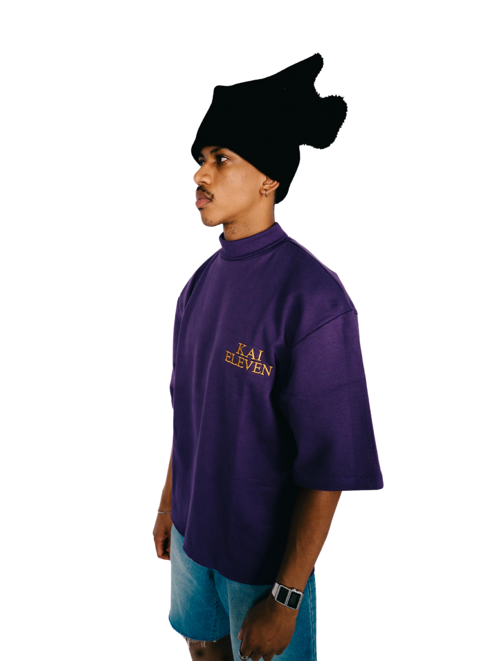 Kai Eleven Purple Turtle Neck T-Shirt