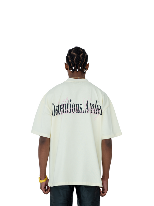 Ostentious Beige Logo T-shirt