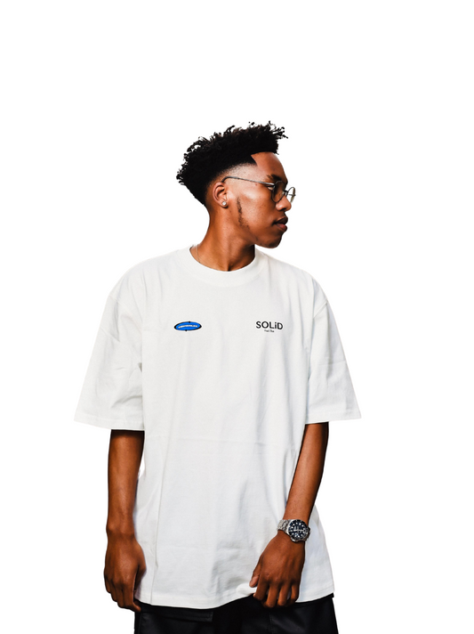 Solids Over Strips White T-Shirt