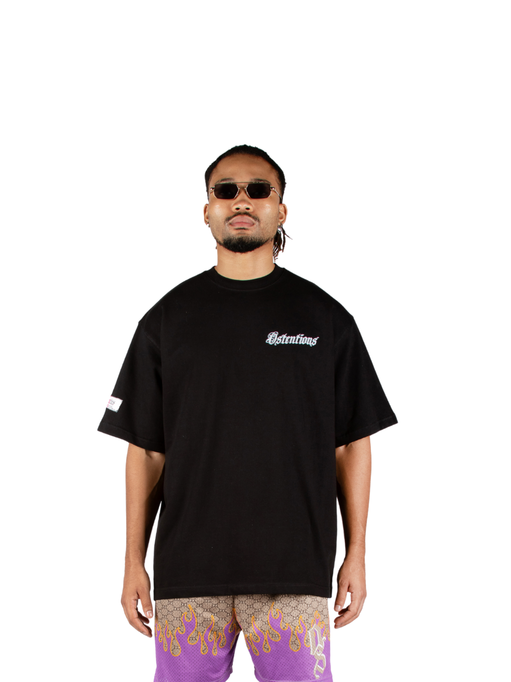 Ostentious Black Pink Oversized T-Shirt