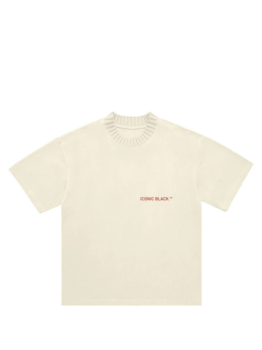 Iconic Black Knitted Collar T-Shirt