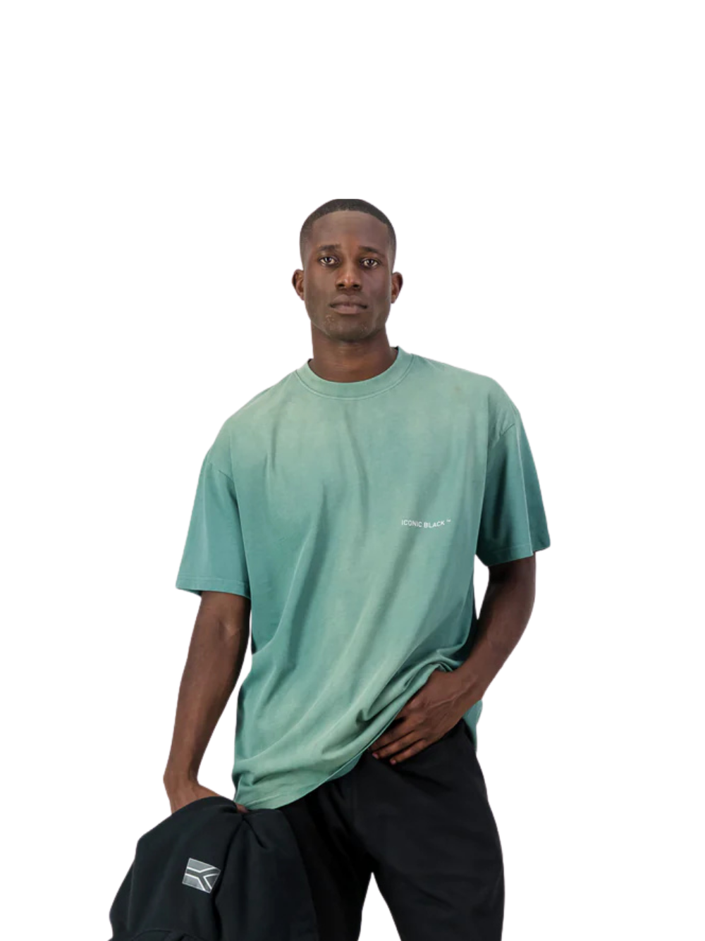 Iconic Black Green Acid Wash T-Shirt