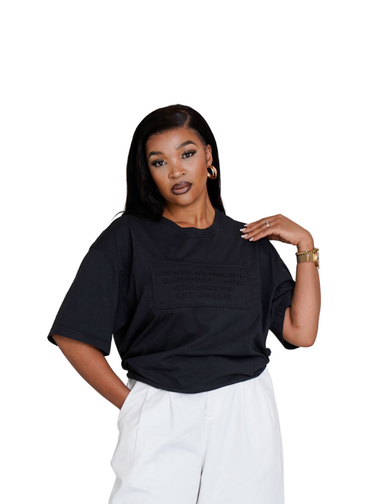 Iconic Embossed Black T-Shirt