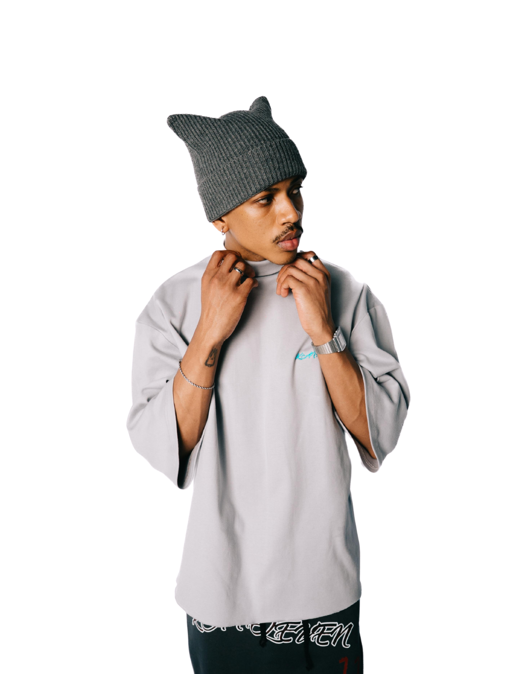 Kai Eleven Grey Turtle Neck T-Shirt