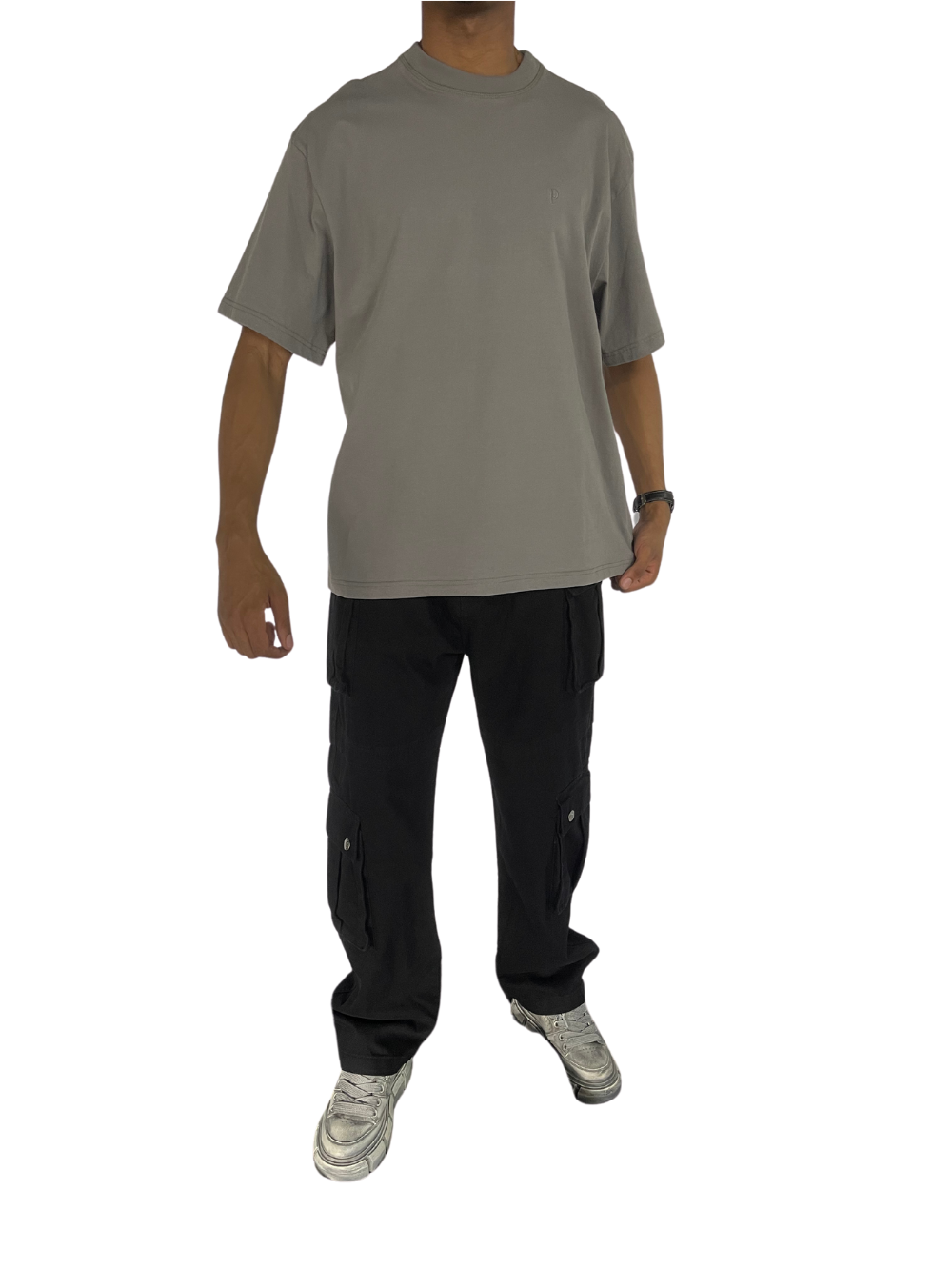 Patrick James Initial Graphite Oversized T-Shirt