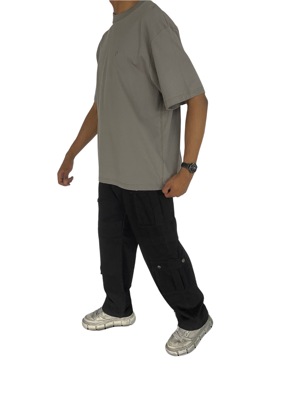 Patrick James Initial Graphite Oversized T-Shirt